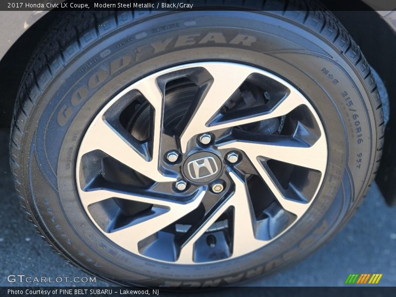 Modern Steel Metallic / Black/Gray 2017 Honda Civic LX Coupe