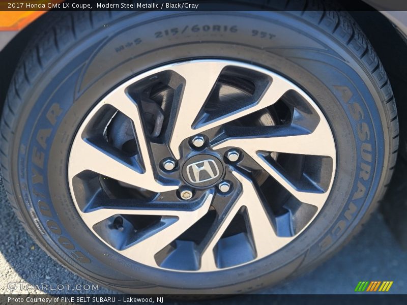 Modern Steel Metallic / Black/Gray 2017 Honda Civic LX Coupe