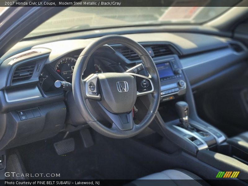 Modern Steel Metallic / Black/Gray 2017 Honda Civic LX Coupe
