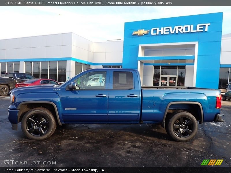 Stone Blue Metallic / Jet Black/Dark Ash 2019 GMC Sierra 1500 Limited Elevation Double Cab 4WD