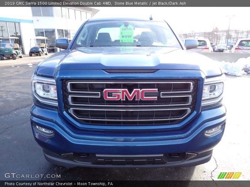 Stone Blue Metallic / Jet Black/Dark Ash 2019 GMC Sierra 1500 Limited Elevation Double Cab 4WD