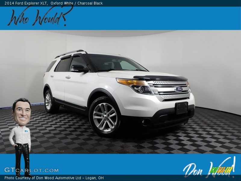 Oxford White / Charcoal Black 2014 Ford Explorer XLT