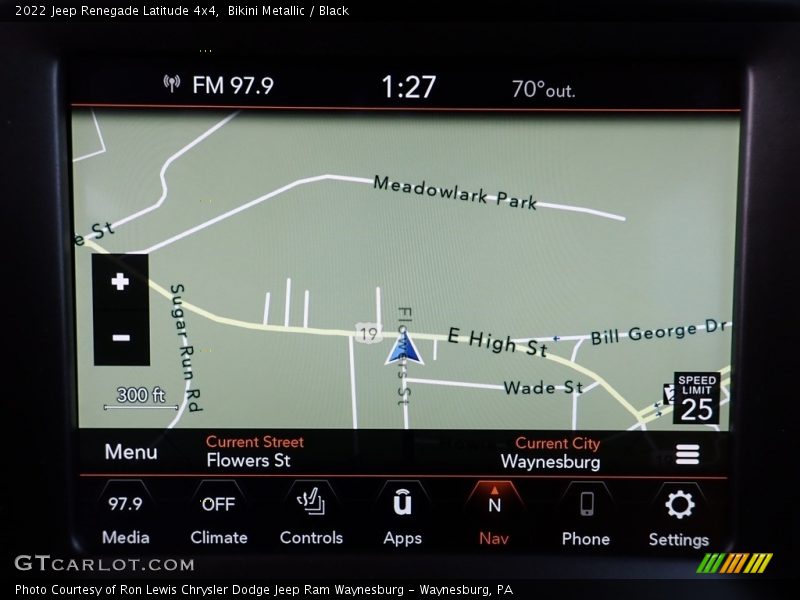 Navigation of 2022 Renegade Latitude 4x4