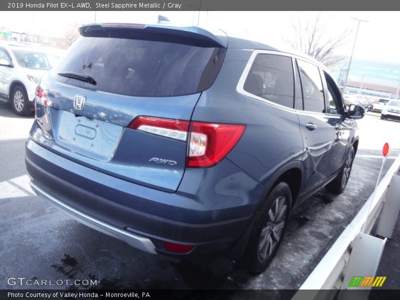 Steel Sapphire Metallic / Gray 2019 Honda Pilot EX-L AWD