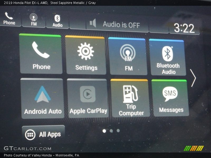 Steel Sapphire Metallic / Gray 2019 Honda Pilot EX-L AWD