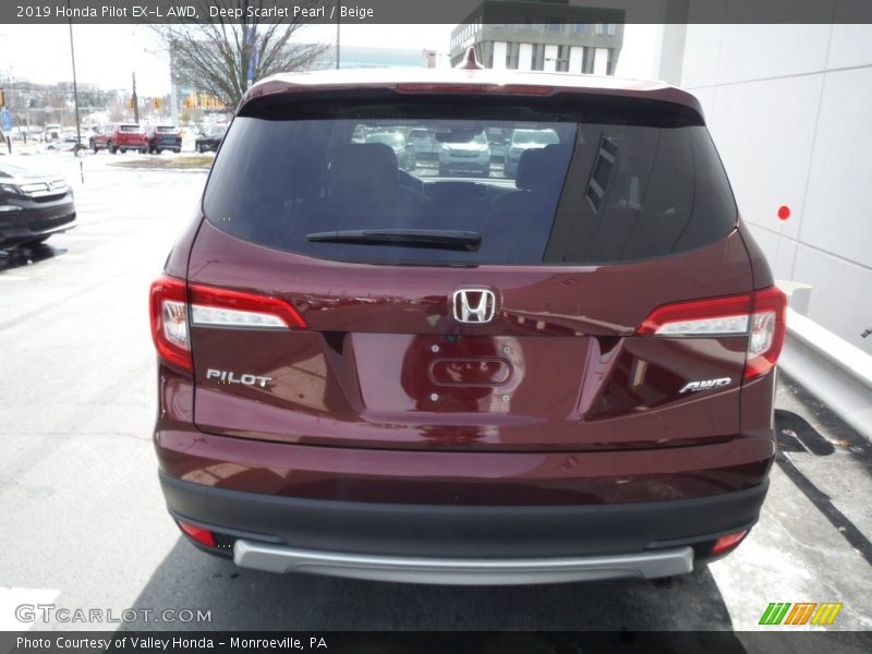 Deep Scarlet Pearl / Beige 2019 Honda Pilot EX-L AWD