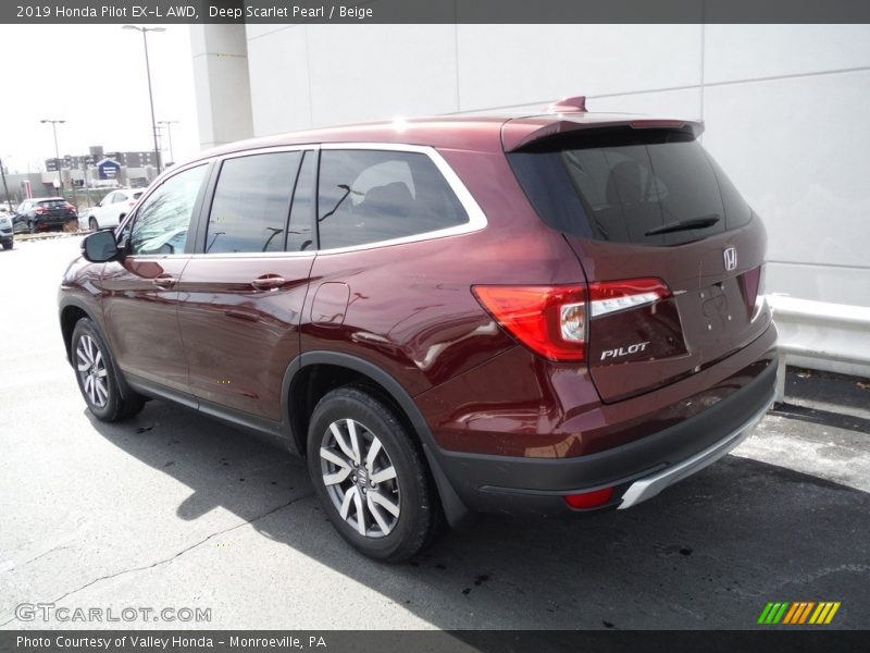 Deep Scarlet Pearl / Beige 2019 Honda Pilot EX-L AWD