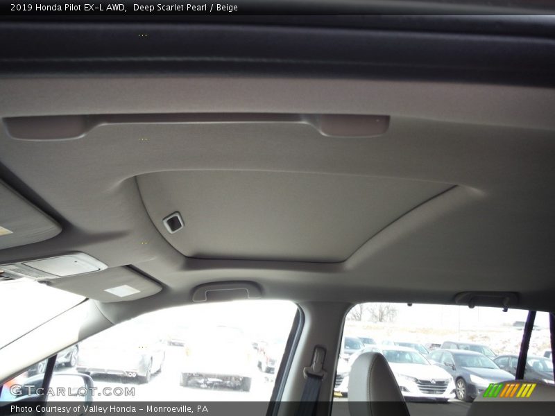 Deep Scarlet Pearl / Beige 2019 Honda Pilot EX-L AWD