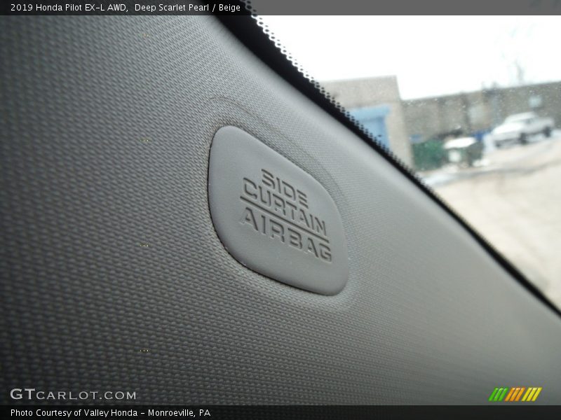 Deep Scarlet Pearl / Beige 2019 Honda Pilot EX-L AWD