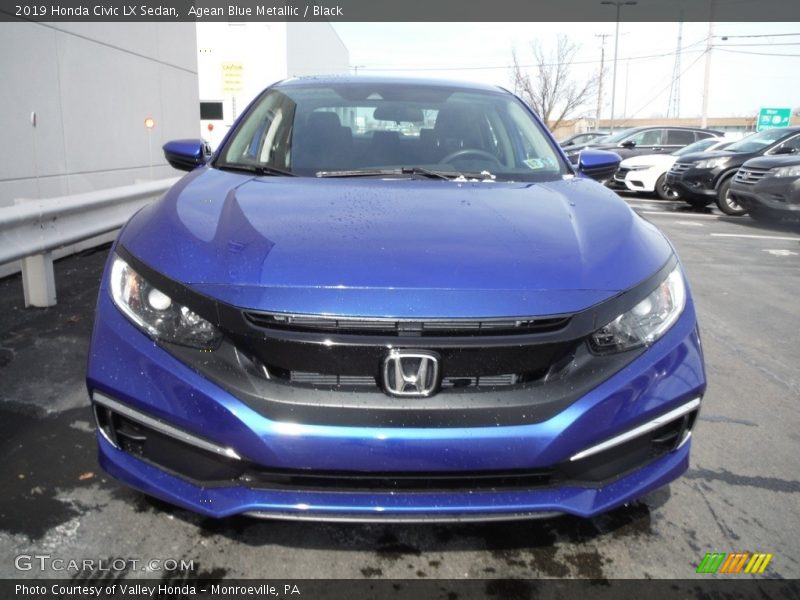 Agean Blue Metallic / Black 2019 Honda Civic LX Sedan