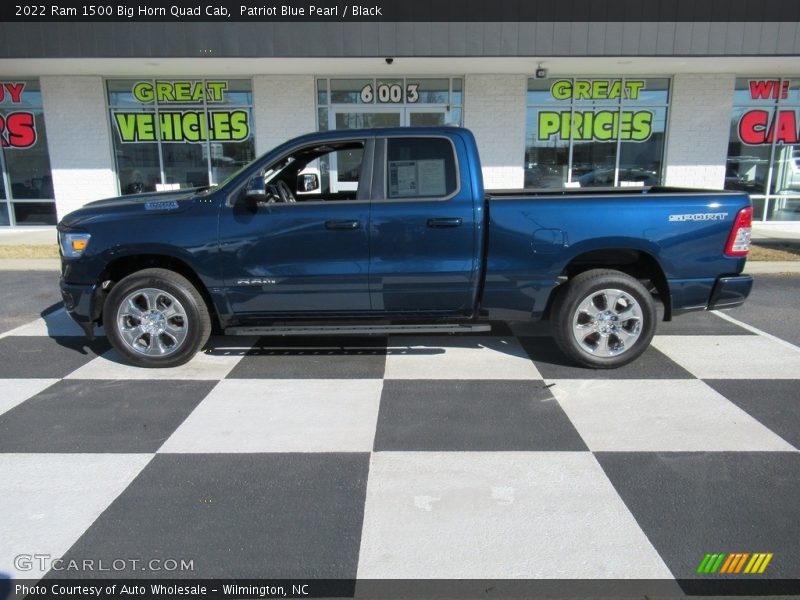 Patriot Blue Pearl / Black 2022 Ram 1500 Big Horn Quad Cab