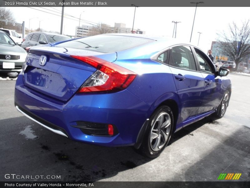 Agean Blue Metallic / Black 2019 Honda Civic LX Sedan