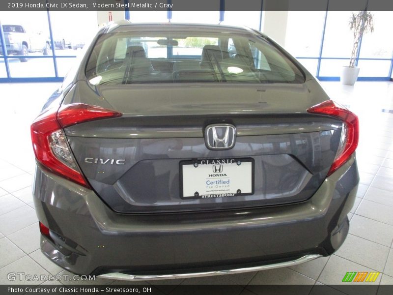 Modern Steel Metallic / Gray 2019 Honda Civic LX Sedan