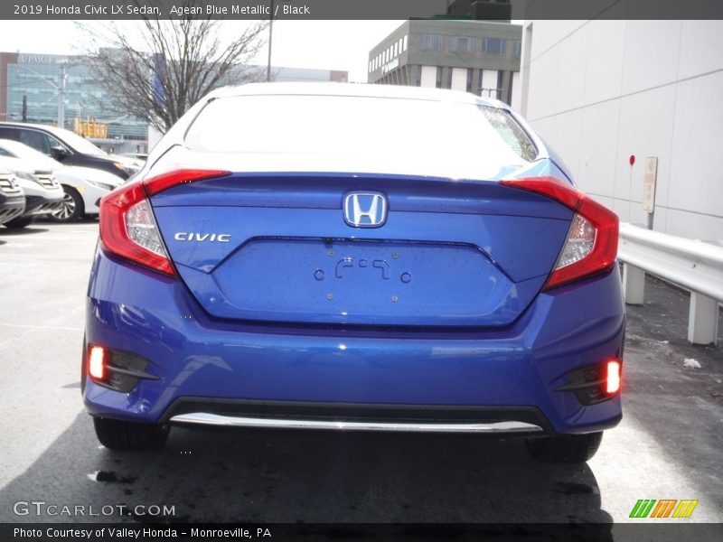Agean Blue Metallic / Black 2019 Honda Civic LX Sedan