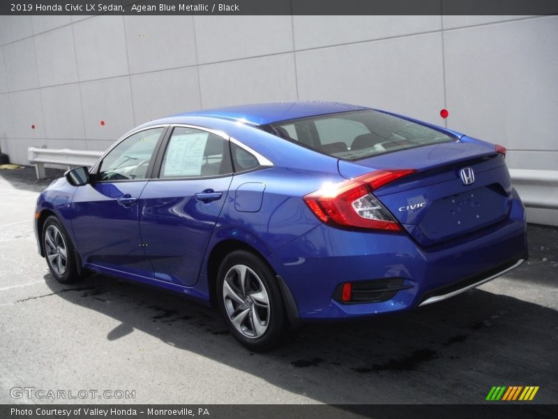 Agean Blue Metallic / Black 2019 Honda Civic LX Sedan