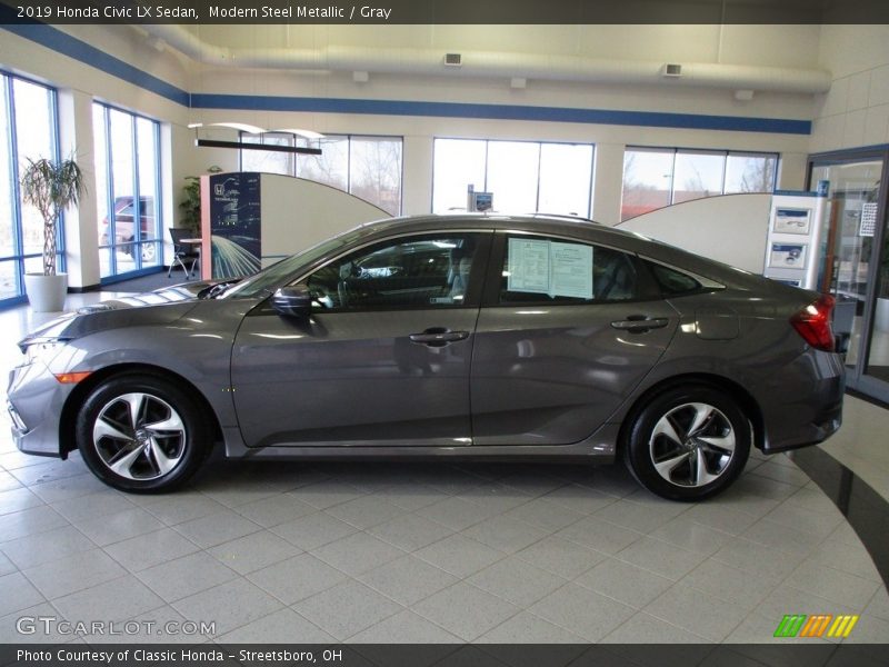 Modern Steel Metallic / Gray 2019 Honda Civic LX Sedan