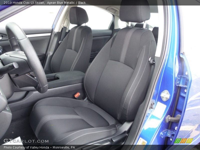 Agean Blue Metallic / Black 2019 Honda Civic LX Sedan
