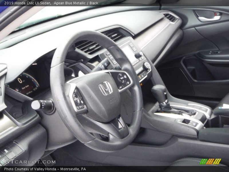 Agean Blue Metallic / Black 2019 Honda Civic LX Sedan