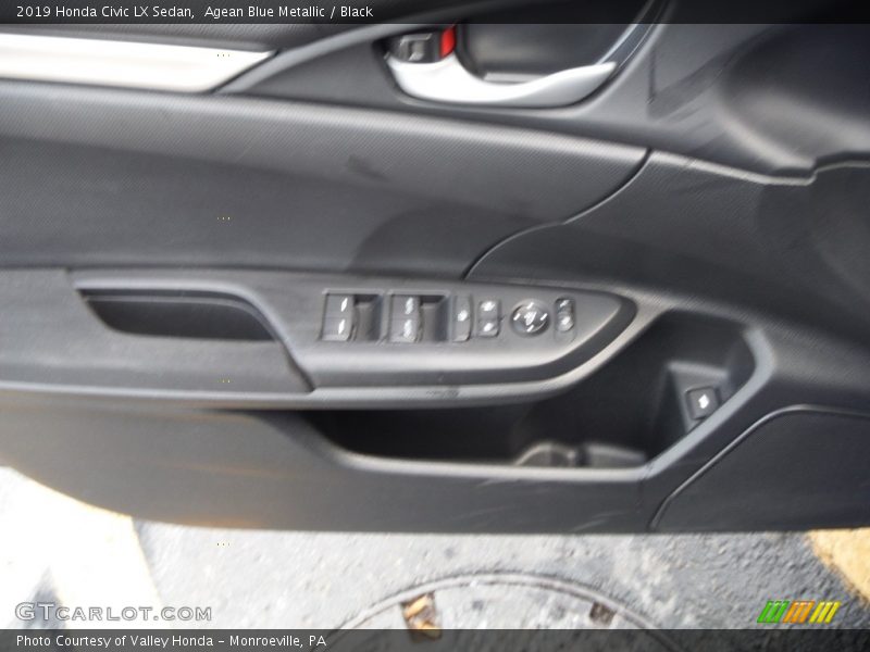 Agean Blue Metallic / Black 2019 Honda Civic LX Sedan