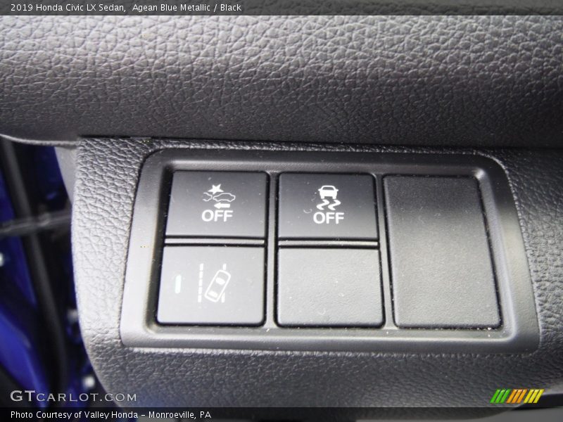 Agean Blue Metallic / Black 2019 Honda Civic LX Sedan