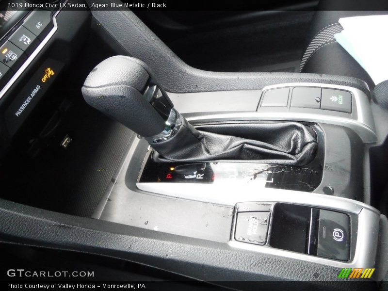 Agean Blue Metallic / Black 2019 Honda Civic LX Sedan