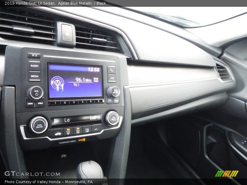 Agean Blue Metallic / Black 2019 Honda Civic LX Sedan