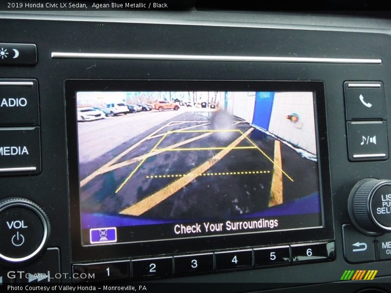 Agean Blue Metallic / Black 2019 Honda Civic LX Sedan