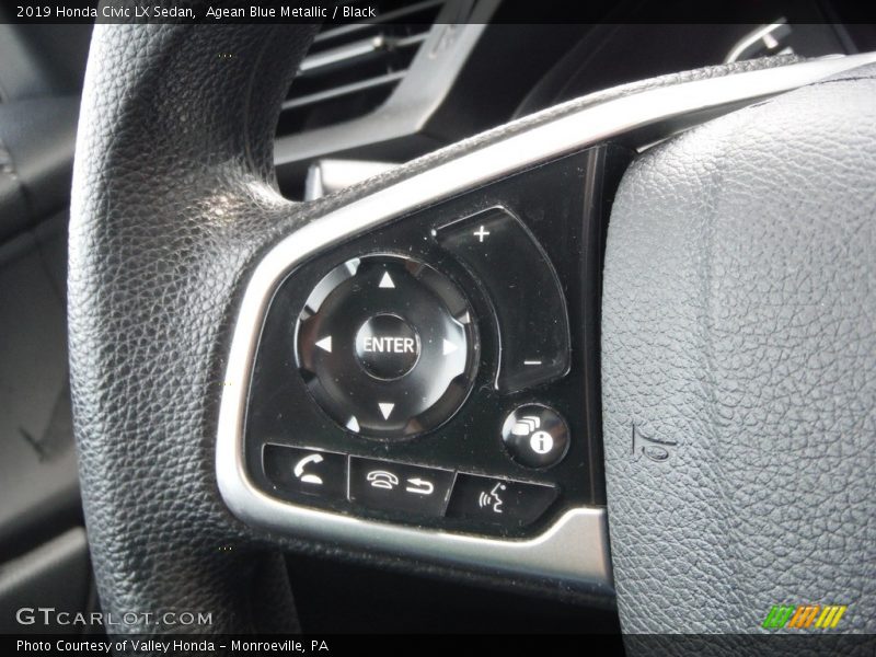 Agean Blue Metallic / Black 2019 Honda Civic LX Sedan