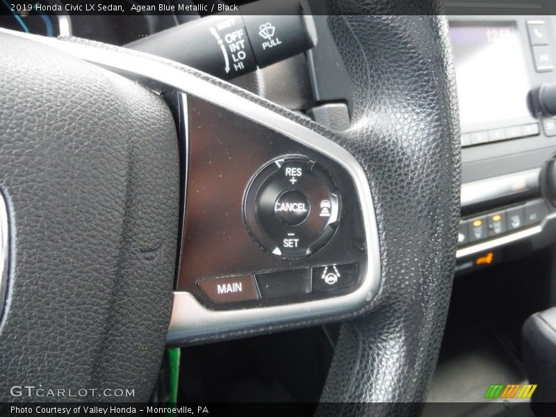 Agean Blue Metallic / Black 2019 Honda Civic LX Sedan