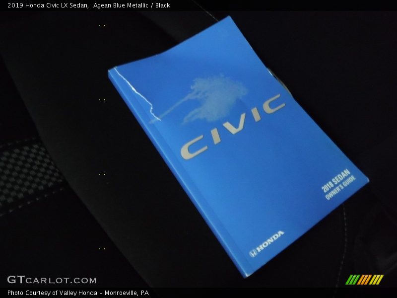 Agean Blue Metallic / Black 2019 Honda Civic LX Sedan