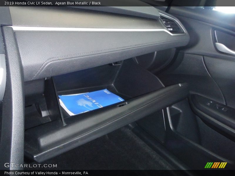 Agean Blue Metallic / Black 2019 Honda Civic LX Sedan