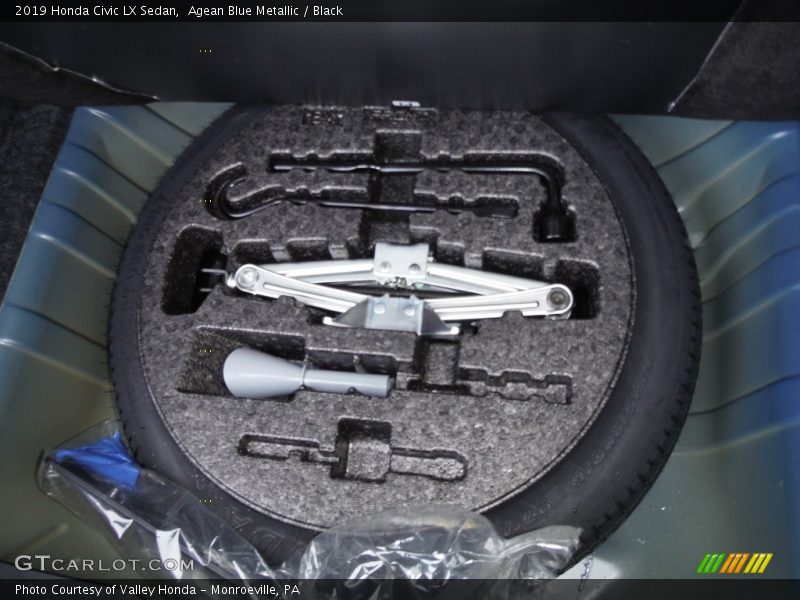 Agean Blue Metallic / Black 2019 Honda Civic LX Sedan
