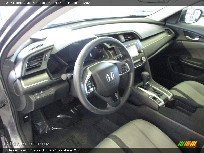 Modern Steel Metallic / Gray 2019 Honda Civic LX Sedan