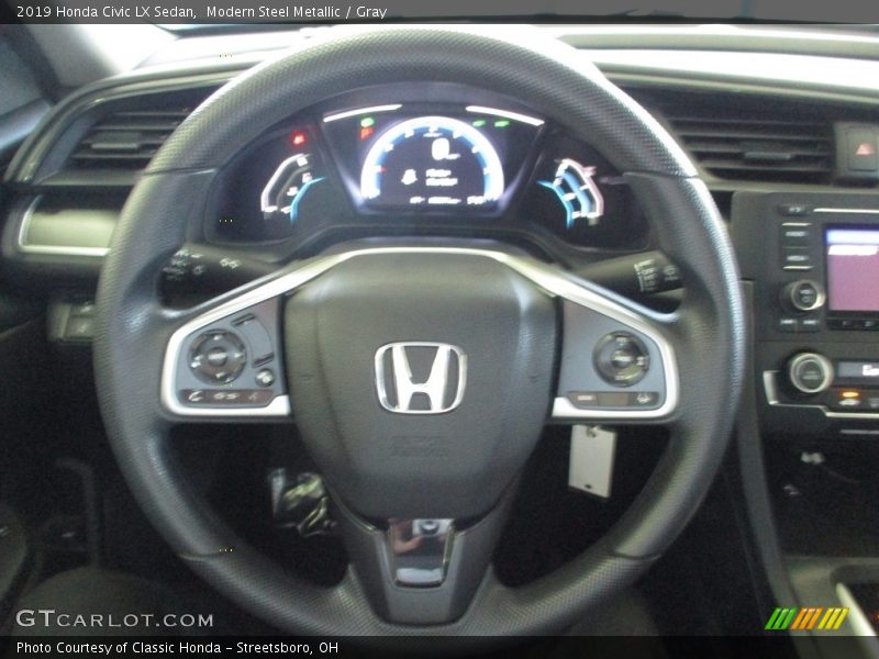 Modern Steel Metallic / Gray 2019 Honda Civic LX Sedan