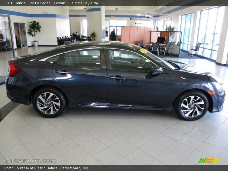 Cosmic Blue Metallic / Gray 2018 Honda Civic EX Sedan
