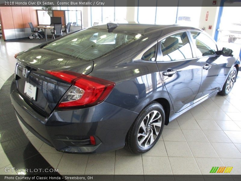 Cosmic Blue Metallic / Gray 2018 Honda Civic EX Sedan