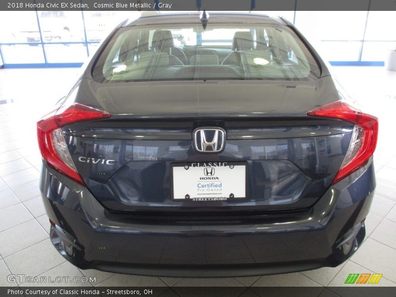 Cosmic Blue Metallic / Gray 2018 Honda Civic EX Sedan