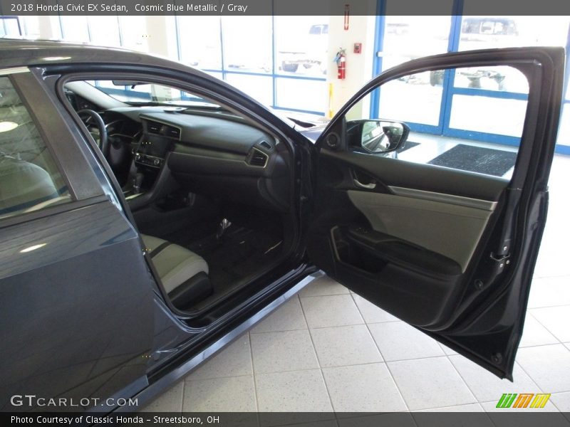 Cosmic Blue Metallic / Gray 2018 Honda Civic EX Sedan