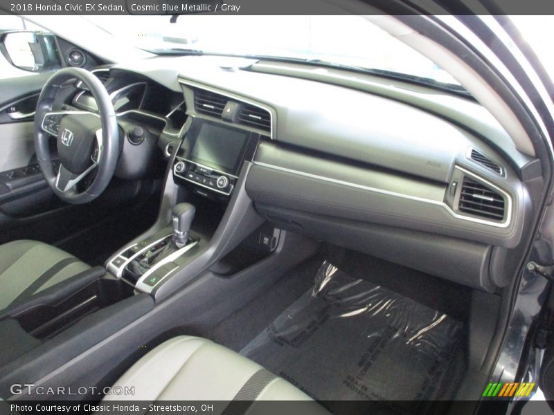 Cosmic Blue Metallic / Gray 2018 Honda Civic EX Sedan