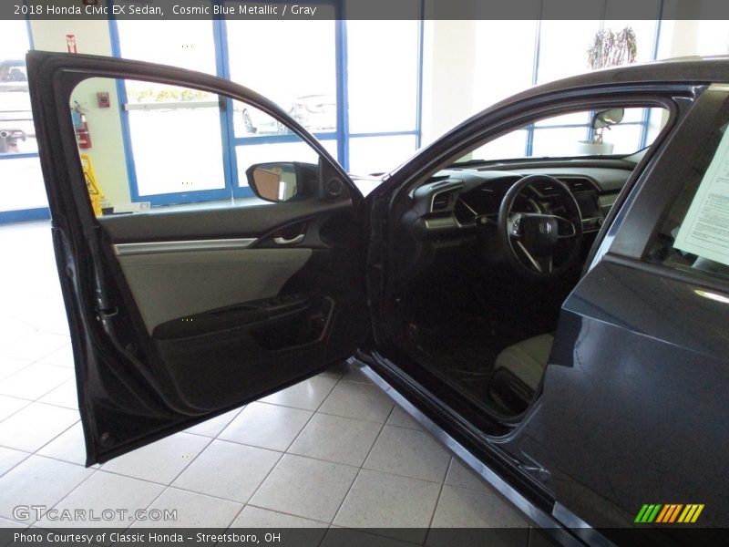 Cosmic Blue Metallic / Gray 2018 Honda Civic EX Sedan
