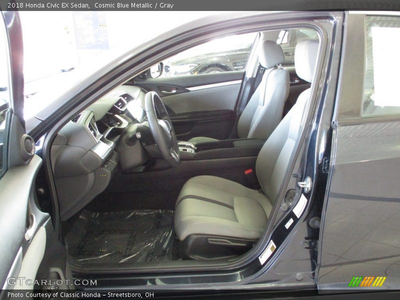 Cosmic Blue Metallic / Gray 2018 Honda Civic EX Sedan