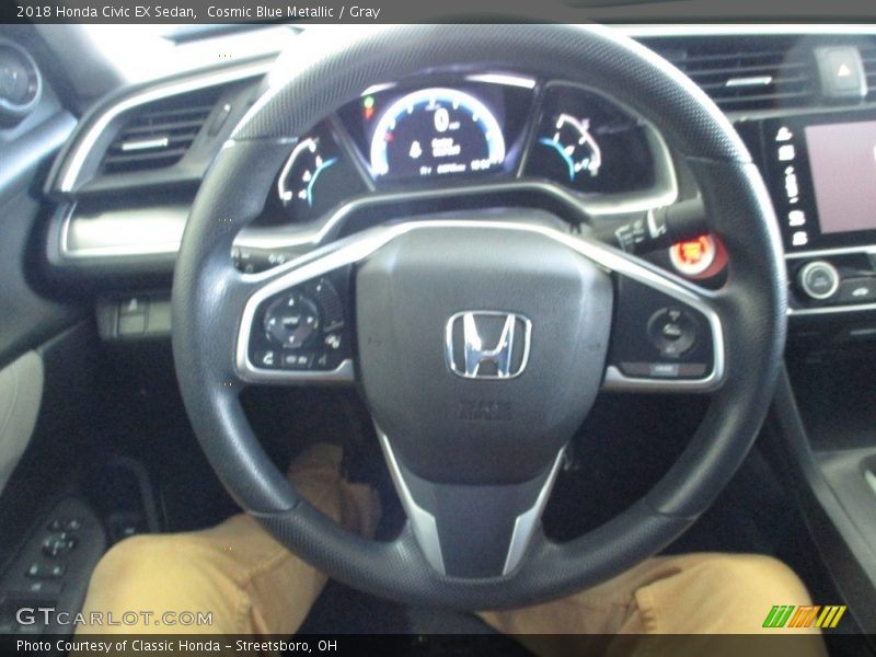 Cosmic Blue Metallic / Gray 2018 Honda Civic EX Sedan