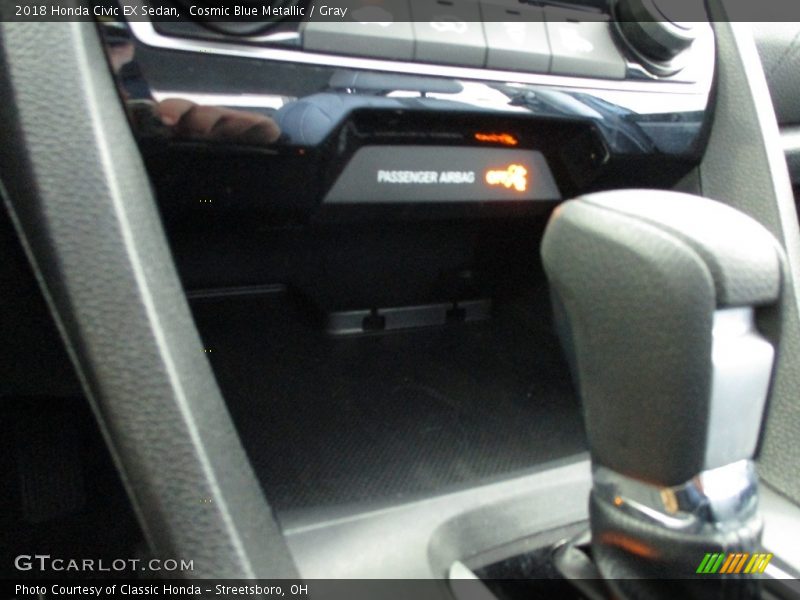 Cosmic Blue Metallic / Gray 2018 Honda Civic EX Sedan