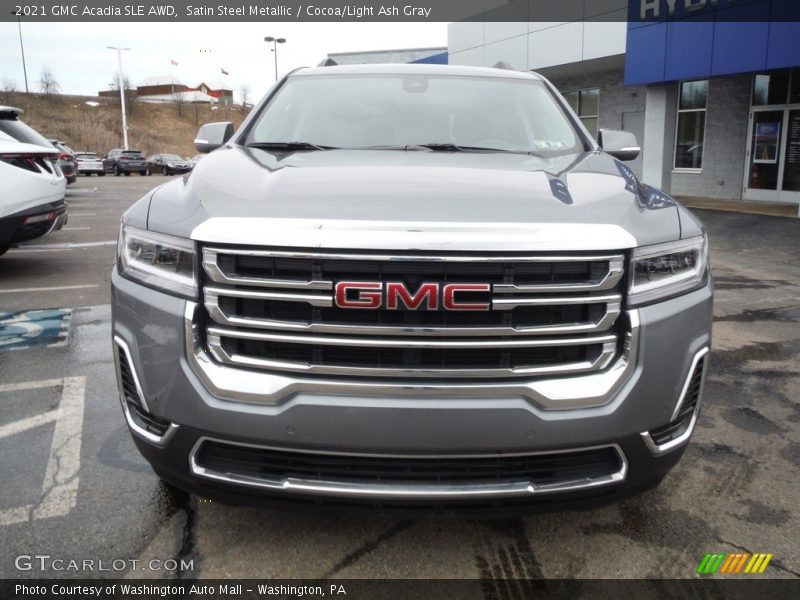 Satin Steel Metallic / Cocoa/Light Ash Gray 2021 GMC Acadia SLE AWD