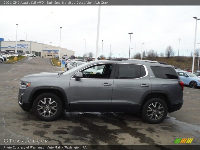 Satin Steel Metallic / Cocoa/Light Ash Gray 2021 GMC Acadia SLE AWD