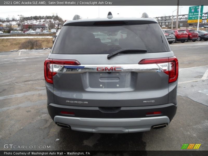 Satin Steel Metallic / Cocoa/Light Ash Gray 2021 GMC Acadia SLE AWD