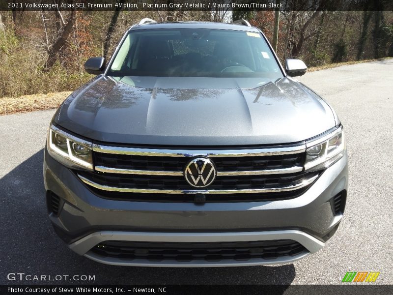 Platinum Gray Metallic / Mauro Brown/Titan Black 2021 Volkswagen Atlas SEL Premium 4Motion