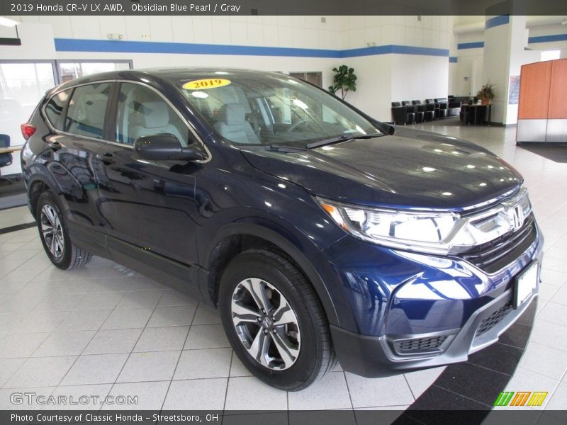 Obsidian Blue Pearl / Gray 2019 Honda CR-V LX AWD
