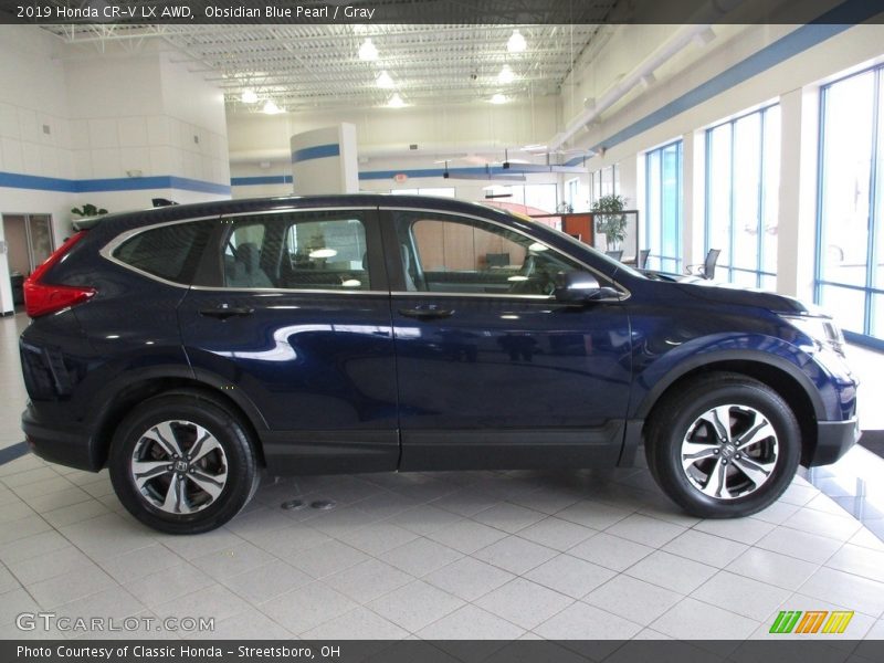 Obsidian Blue Pearl / Gray 2019 Honda CR-V LX AWD