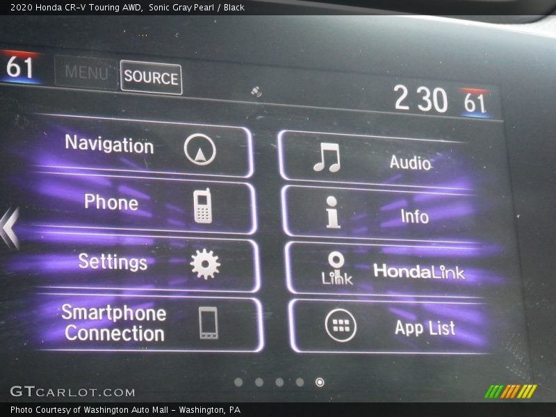 Sonic Gray Pearl / Black 2020 Honda CR-V Touring AWD